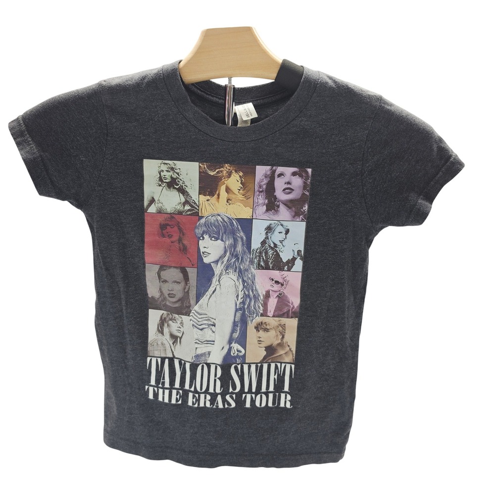 Taylor Swift The Eras Tour Kids T-Shirt Gray Bella Canvas Heather CVC Small 6-8